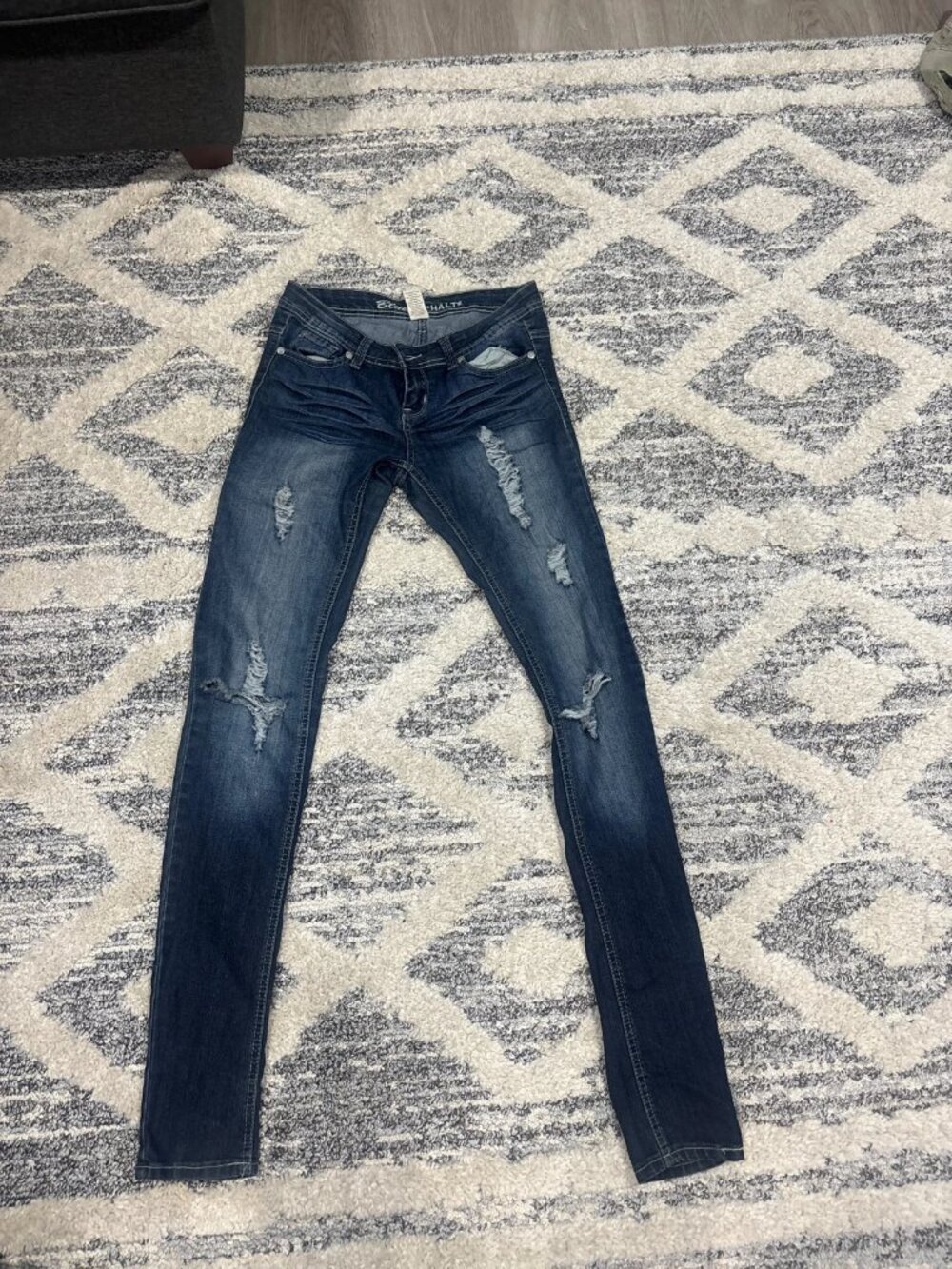Blue Asphalt Ripped Skinny Jeans